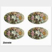  orchideeën ovale sticker (Vel)