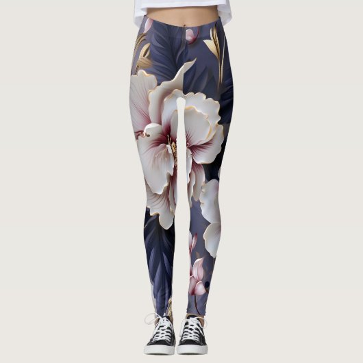 Orchideeën patroon leggings (Voorkant)