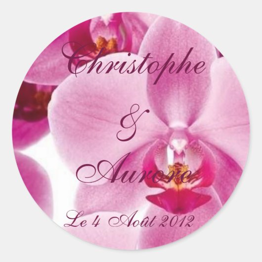 Orchideeën Ronde Sticker (Voorkant)