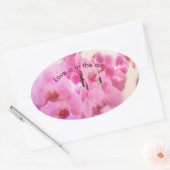 Orchideeën. Tekst. Ovale Sticker (Envelop)