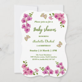 Orchideeën Tropical Butterfly Baby shower Kaart