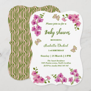 Orchideeën Tropical Butterfly Baby shower Kaart