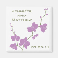 Orchideeën Trouwmagneet - Olijf en Violet