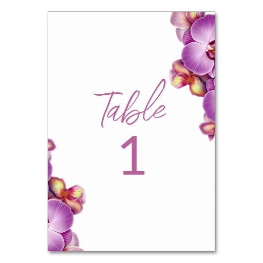 Orchideeën Trouwtafel Kaart (Voorkant)