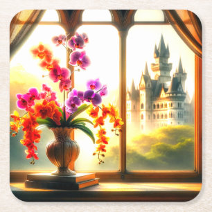 Orchideeën Vierkante Kartonnen Onderzetter
