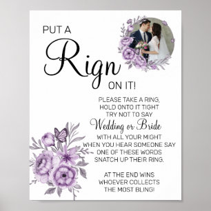 Orchideeën zet een ring bruidsfeest spel bord poster