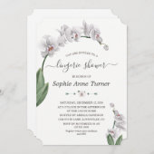 Orchideeënbloesem Calligraphy Ondergoed Bruidsdouc Kaart (Voorkant / Achterkant)