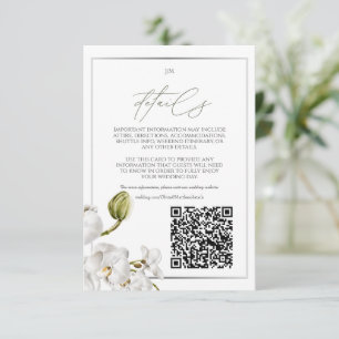 Orchideeënlijst Elegant Tropisch Huwelijk Informatiekaartje