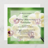 Orchidées 50e anniversaire Mariage Invitations (Devant / Derrière)