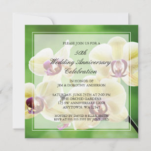 Orchidées 50e anniversaire Mariage Invitations