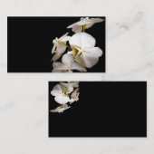 orchidées blanches carte de visite coutume double  (Devant / Derrière)