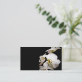 orchidées blanches carte de visite coutume double  (Debout devant)