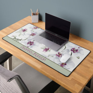 Orchidées blanches délicieuses Mat de bureau perso