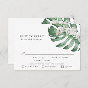 Orchidées blanches Mariage tropical RSVP avec Entr