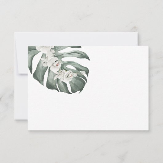Orchidées blanches Mariage tropical RSVP avec Entr (Dos)