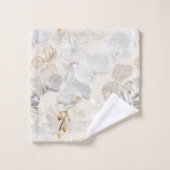 Orchidées blanches sur une crème légère   (Gant de toilette)