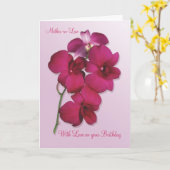 Orchidées. Carte d'anniversaire de la belle-mère (Fleur jaune)