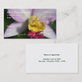 Orchidées cartes de visite (Devant / Derrière)