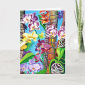 Orchidées colorées avec carte Palm Trees (Devant)
