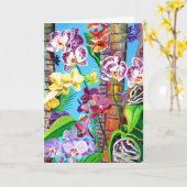 Orchidées colorées avec carte Palm Trees (Fleur jaune)