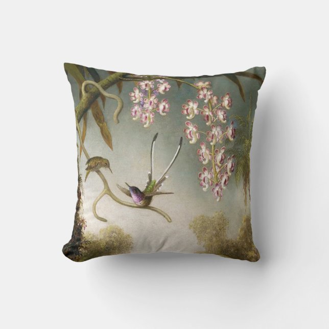 Orchidées de jet avec le coussin de colibri (Recto)