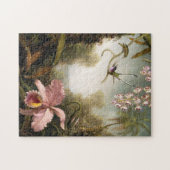 Orchidées de jet avec le puzzle de colibri (Horizontal)