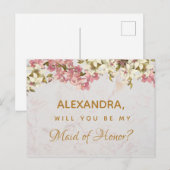 Orchidées de marbre floral Maid of Honor Carte pos (Devant / Derrière)