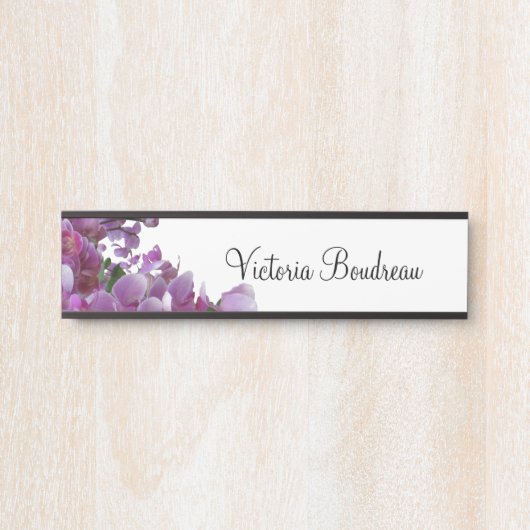 Orchidées de plaque d'identification de tenture en (Devant)