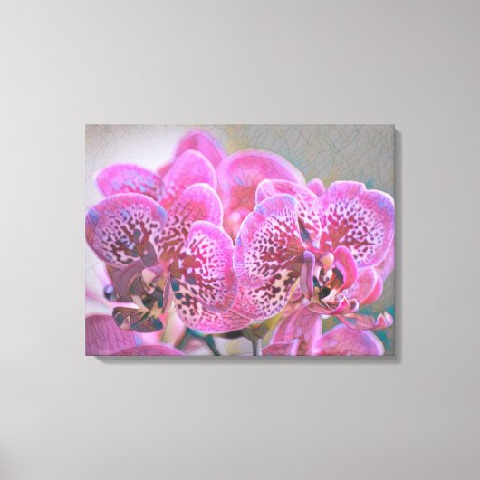 Orchidées En Verre Tiré Toile Enveloppée (Recto)