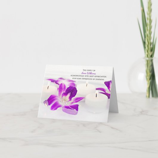Orchidées et bougies Merci de la famille (Devant)