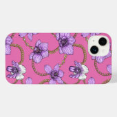 Orchidées et chaînes, violet et rose (Verso Horizontal)