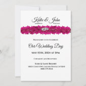 Orchidées faire-part de mariage-Fuchsia sur blanc (Devant)