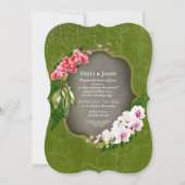 Orchidées - faire-part de mariage romantique vert  (Devant)