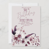 Orchidées Fleurs 50e anniversaire Invitation (Devant)