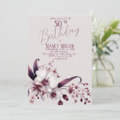 Orchidées Fleurs 50e anniversaire Invitation (Debout devant)