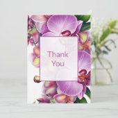 Orchidées florales Carte de remerciements Mariage (Debout devant)