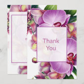 Orchidées florales Carte de remerciements Mariage (Devant / Derrière)