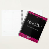 Orchidées Fuchsia sur Mariage-Noir- (Devant avec enveloppe)