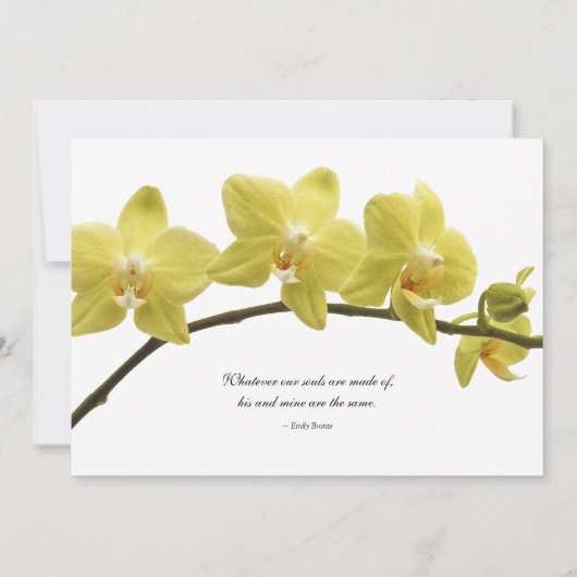 Orchidées Jaunes Faire-part de mariage personnalis (Dos)