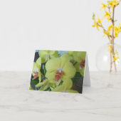 Orchidées jaunes sur un carte pour notes vierge (Fleur jaune)