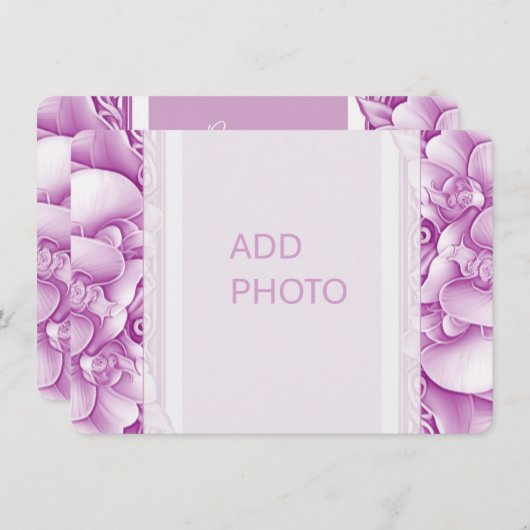 Orchidées Mariage Photo Ornate QR Cartes de boîtie (Devant / Derrière)