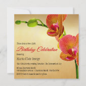 Orchidées Orange Invitation de fête d'anniversaire (Devant)