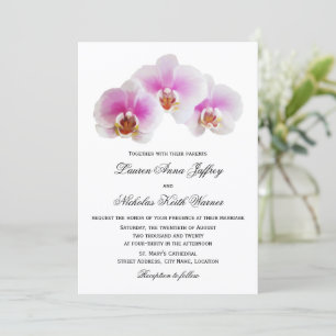 Orchidées peintes élégantes Invitations de mariage