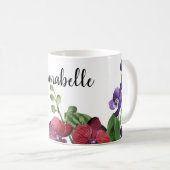 Orchidées personnalisées Bordure Mug (Devant droit)