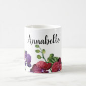 Orchidées personnalisées Bordure Mug (Centre)