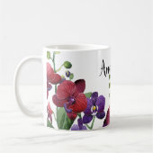 Orchidées personnalisées Bordure Mug (Gauche)