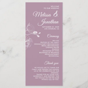 Orchidées romantiques élégant programme de mariage