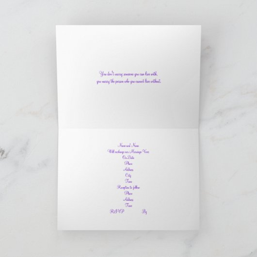 Orchidées romantiques faire-part de mariage (Intérieur)