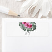 Orchidées Rose Chaud Étiquette de Cigare de Mariag (En situation)