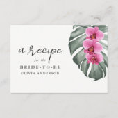 Orchidées roses chaudes sur la carte de recette Mo (Devant)
